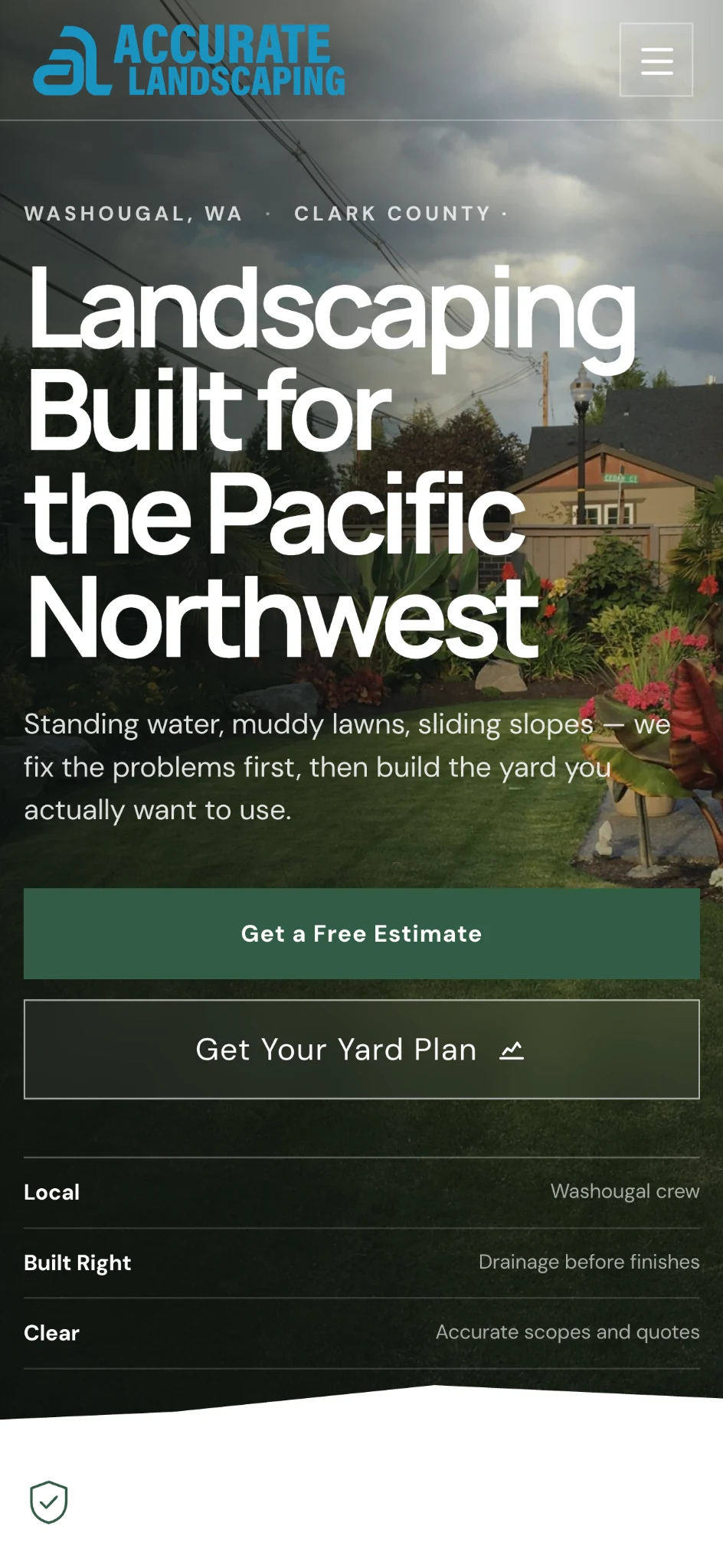 Accurate Landscaping mobile website